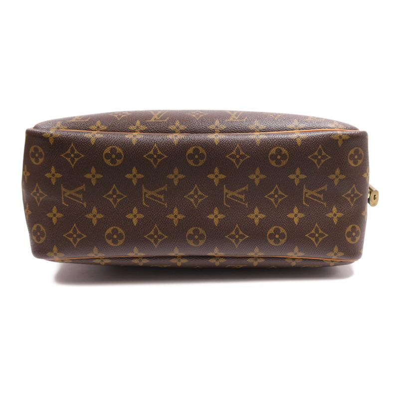 LOUIS VUITTON Monogram Deauville金扣手挽袋棕色-3