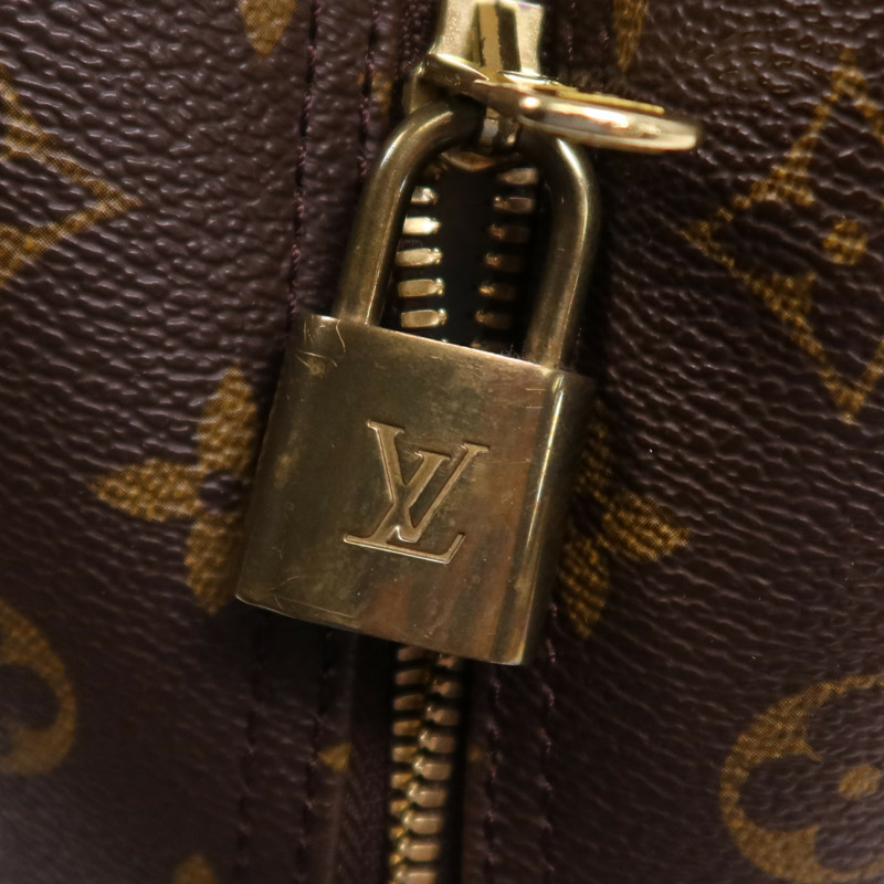 LOUIS VUITTON Monogram Deauville金扣手挽袋棕色-6
