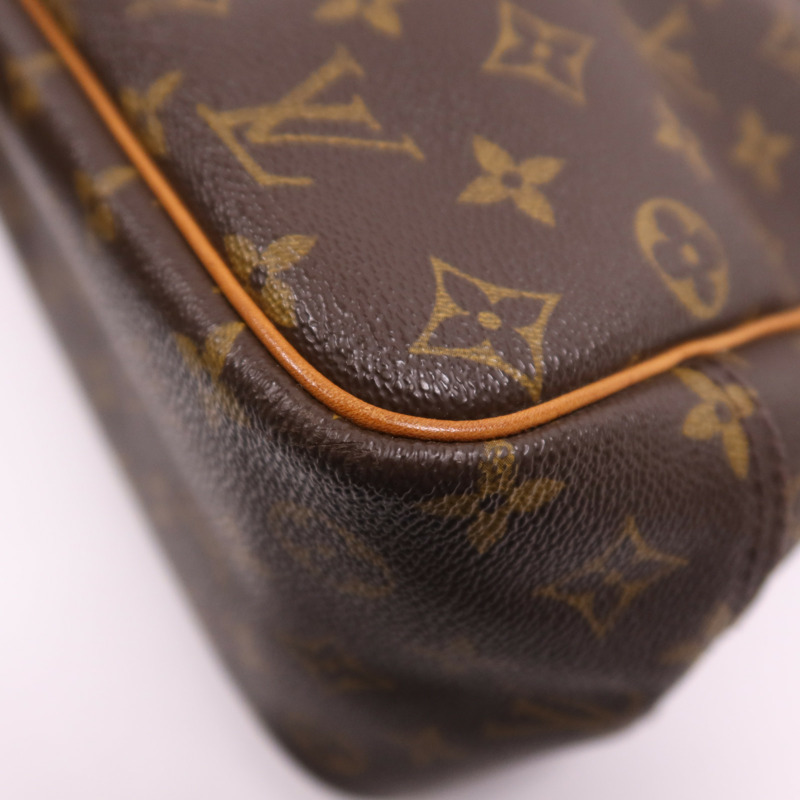 LOUIS VUITTON Monogram Deauville金扣手挽袋棕色-9