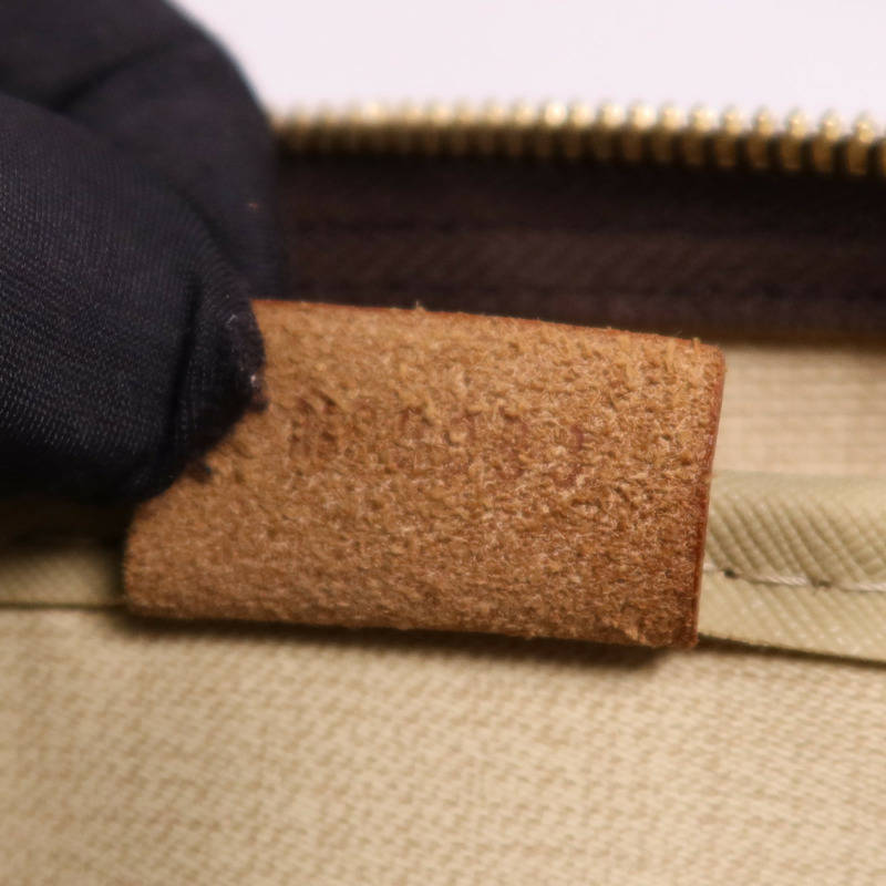 LOUIS VUITTON Monogram Deauville金扣手挽袋棕色-14