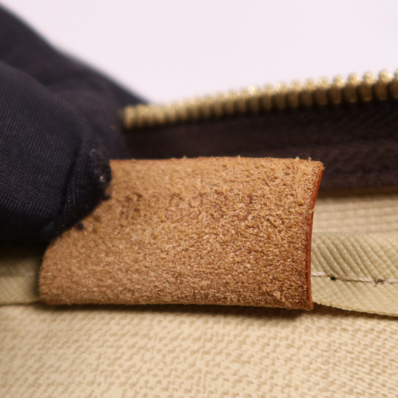 LOUIS VUITTON Monogram Deauville金扣手挽袋棕色-15