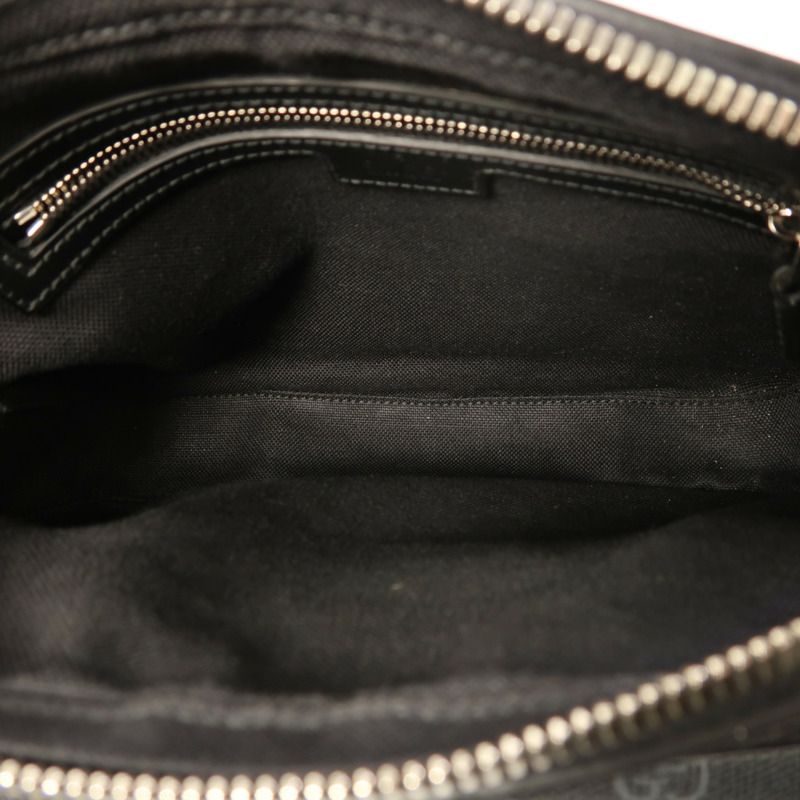 GUCCI 塗層帆布Crossbody Bag銀扣肩背袋-4