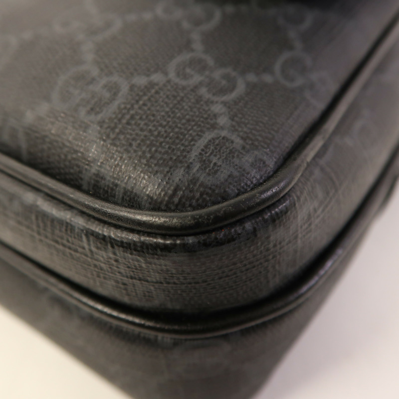 GUCCI 塗層帆布Crossbody Bag銀扣肩背袋-9