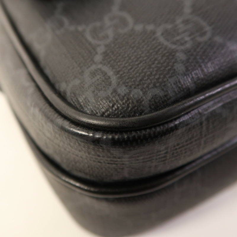 GUCCI 塗層帆布Crossbody Bag銀扣肩背袋-10