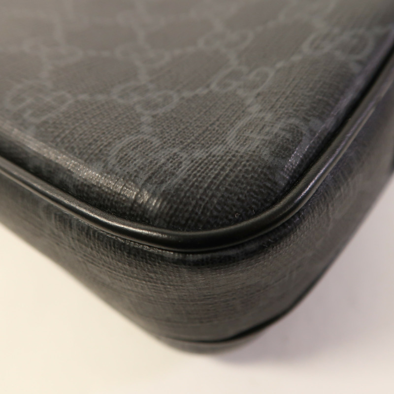 GUCCI 塗層帆布Crossbody Bag銀扣肩背袋-11