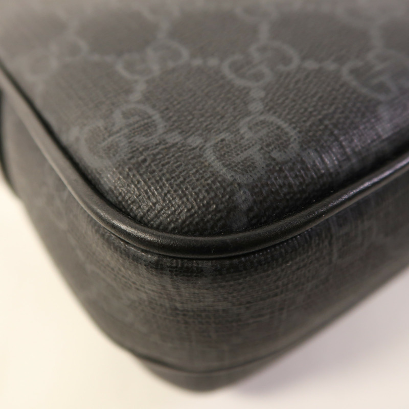 GUCCI 塗層帆布Crossbody Bag銀扣肩背袋-12