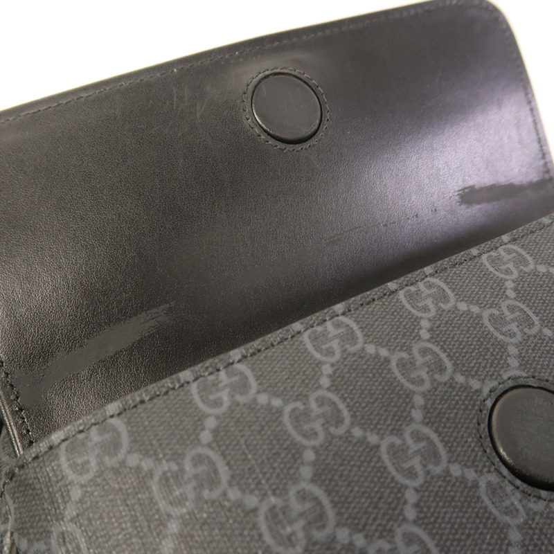 GUCCI 塗層帆布Crossbody Bag銀扣肩背袋-14