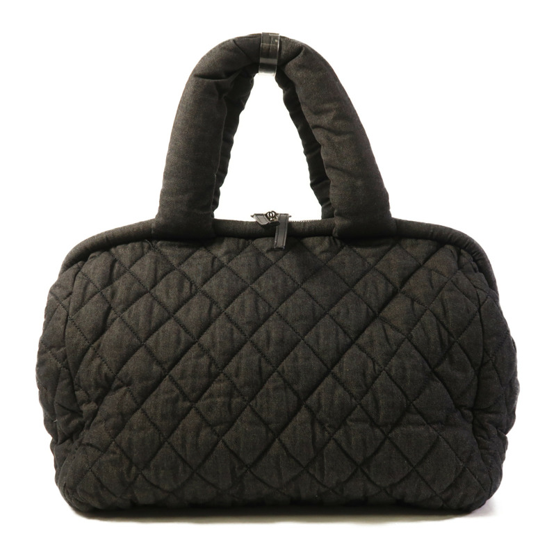 CHANEL 帆布Coco Cocoon銀扣肩背袋-1