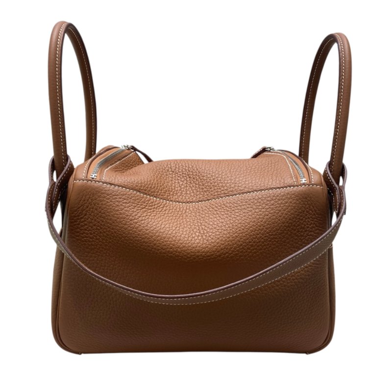 HERMES 愛馬仕 LINDY 26 TC皮 金棕色 銀釦 U刻-1