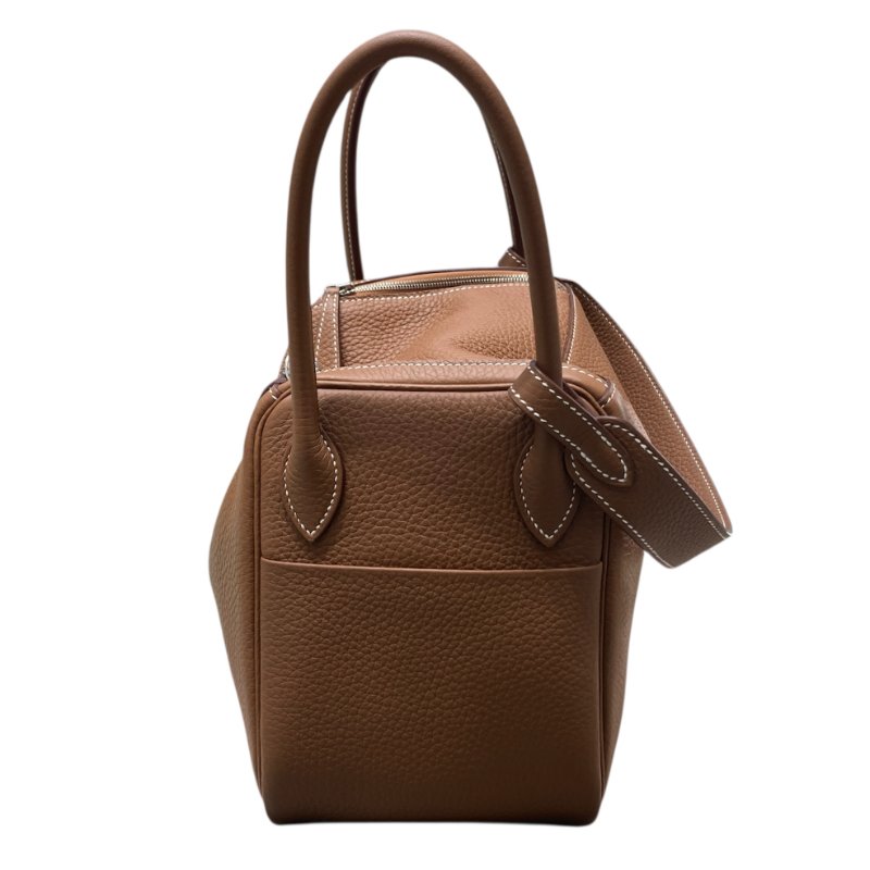 HERMES 愛馬仕 LINDY 26 TC皮 金棕色 銀釦 U刻-3