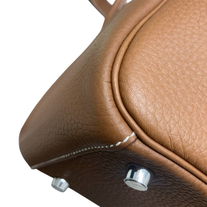 HERMES 愛馬仕 LINDY 26 TC皮 金棕色 銀釦 U刻-5