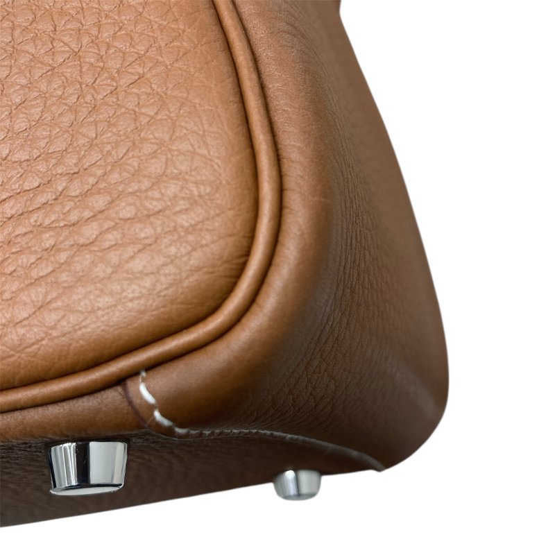 HERMES 愛馬仕 LINDY 26 TC皮 金棕色 銀釦 U刻-6