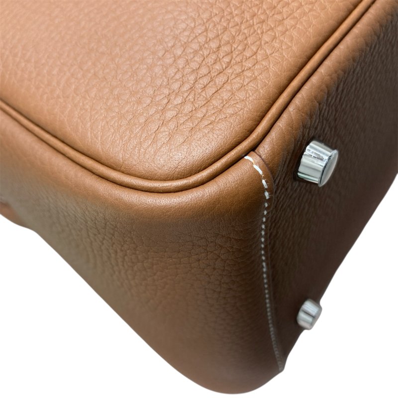 HERMES 愛馬仕 LINDY 26 TC皮 金棕色 銀釦 U刻-7