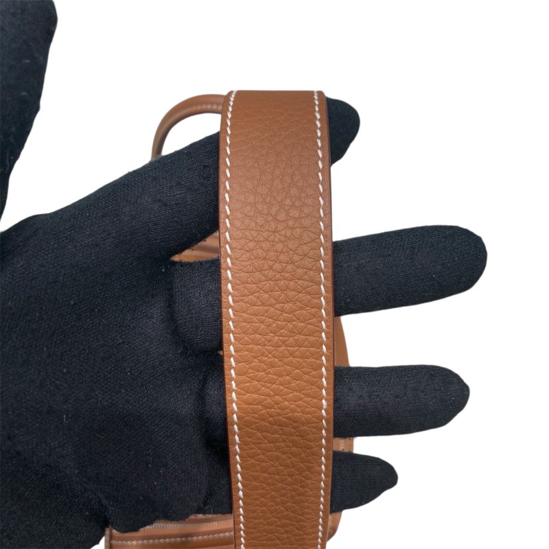 HERMES 愛馬仕 LINDY 26 TC皮 金棕色 銀釦 U刻-9