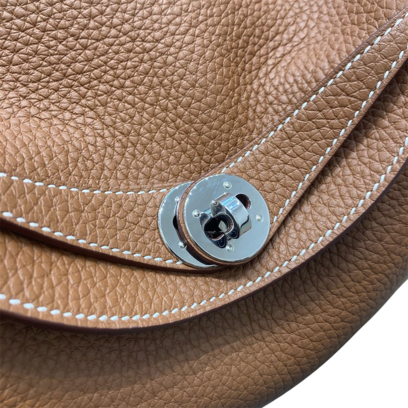 HERMES 愛馬仕 LINDY 26 TC皮 金棕色 銀釦 U刻-10