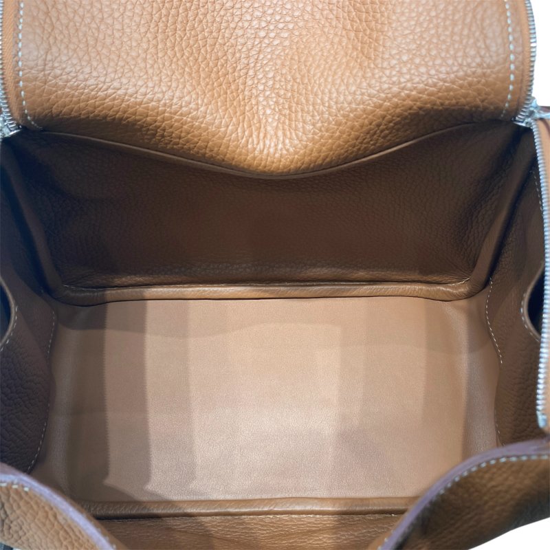 HERMES 愛馬仕 LINDY 26 TC皮 金棕色 銀釦 U刻-11