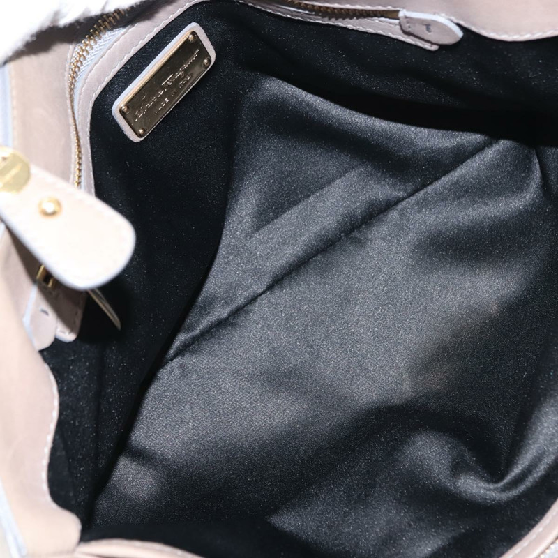 【日本直送】Salvatore Ferragamo Gancini 手提包 皮革 兩用 米色 金色 正品 sw1593-10