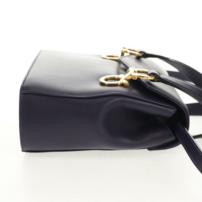 【日本直送】Salvatore Ferragamo Gancini 手提包 皮革 2way 紫金色 Auth 145500V-3