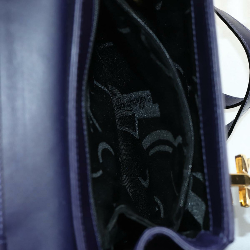 【日本直送】Salvatore Ferragamo Gancini 手提包 皮革 2way 紫金色 Auth 145500V-24