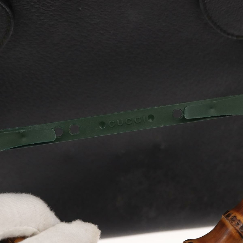 【日本直送】GUCCI 竹節手提包 皮革 黑金色 002 1186 0260 正品 146413-9