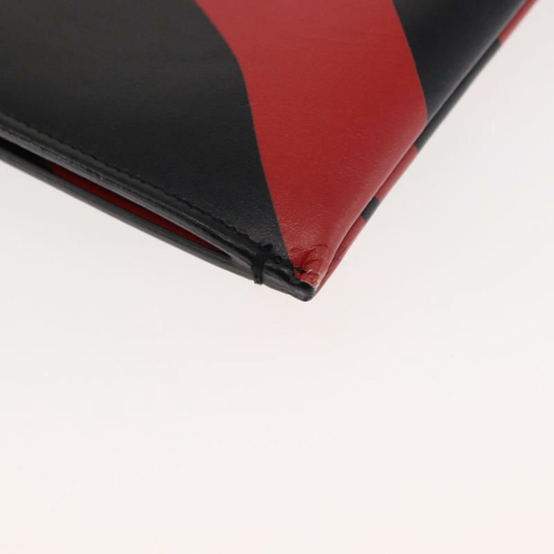 【日本直送】SAINT LAURENT 黑色銀色皮革手拿包 Auth am9294-6