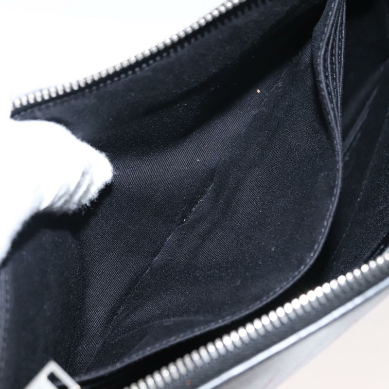 【日本直送】SAINT LAURENT 黑色銀色皮革手拿包 Auth am9294-10