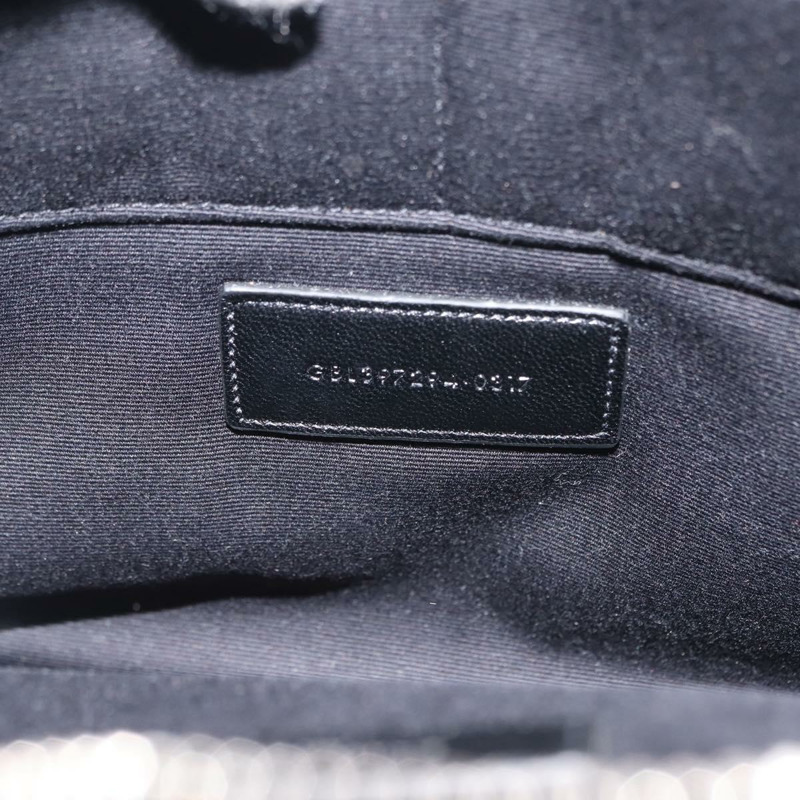 【日本直送】SAINT LAURENT 黑色銀色皮革手拿包 Auth am9294-11