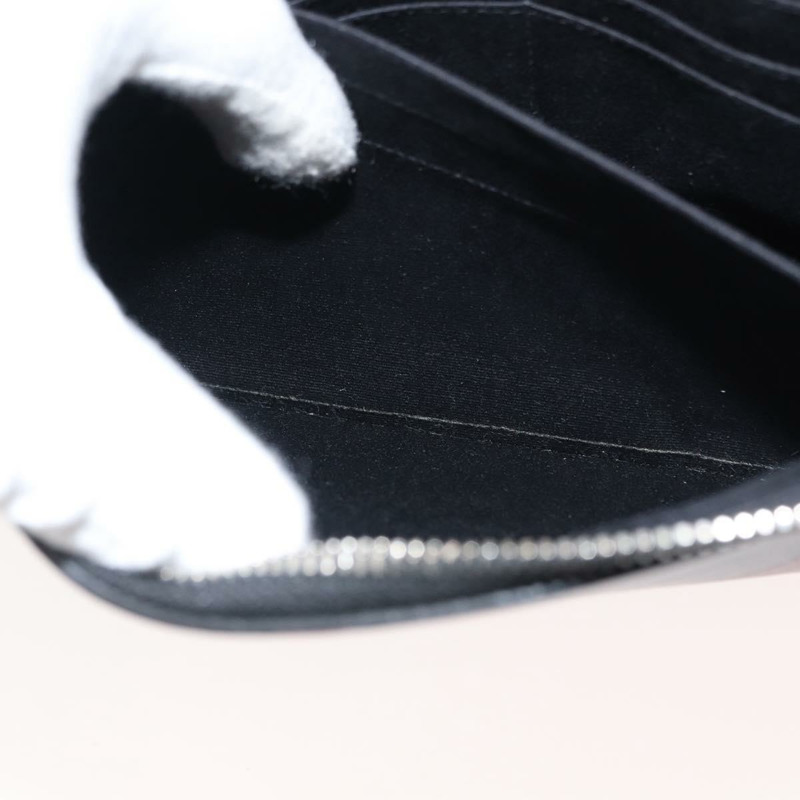 【日本直送】SAINT LAURENT 黑色銀色皮革手拿包 Auth am9294-18