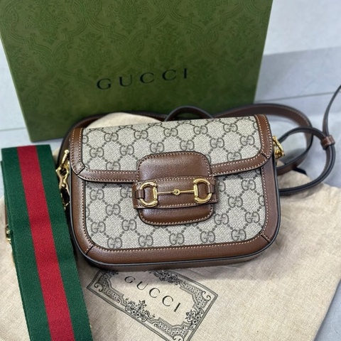 🇮🇹Gucci✨全新經典1955系列GG Supreme帆布馬鞍包✨