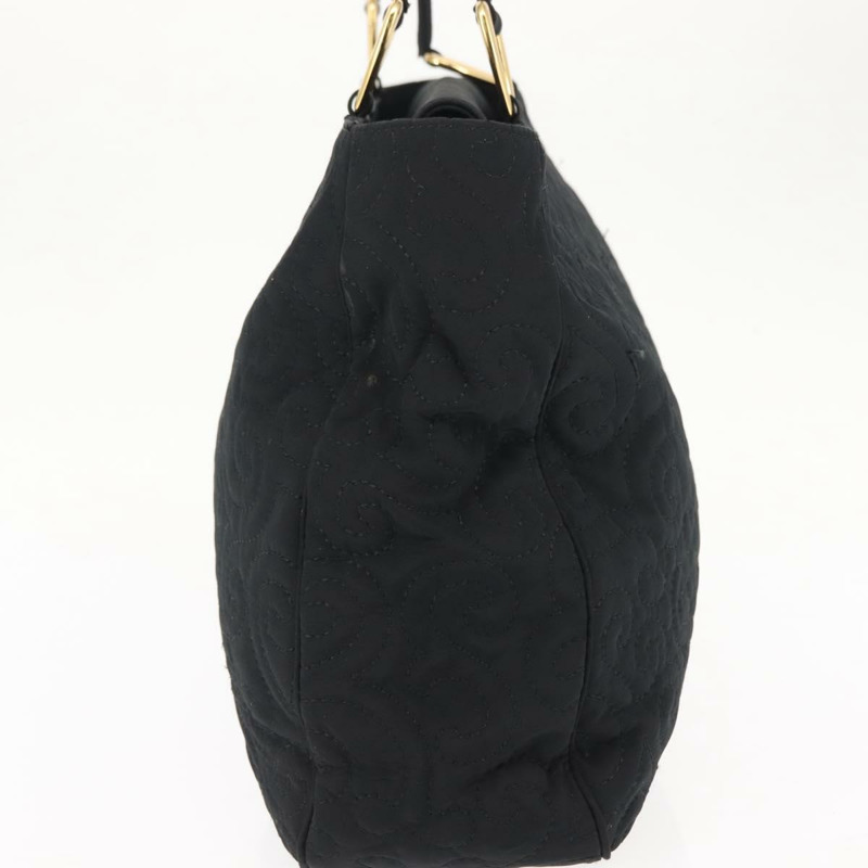 【日本直送】SAINT LAURENT 尼龍黑色金色手提包 Auth bs29972-3