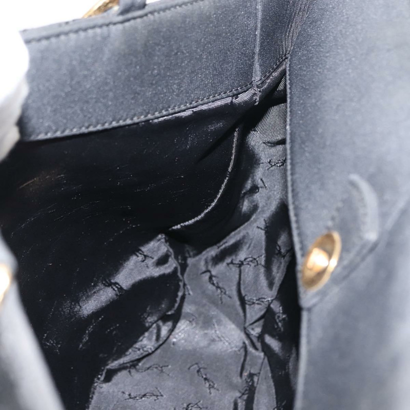 【日本直送】SAINT LAURENT 尼龍黑色金色手提包 Auth bs29972-18