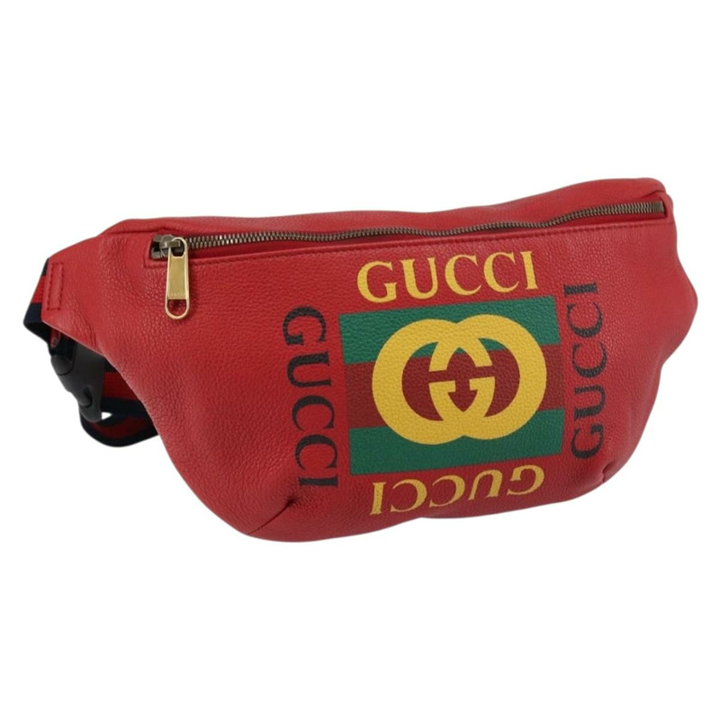 【日本直送】GUCCI Web Sherry Line 皮革紅色斜背包 530412 正品 146075-0