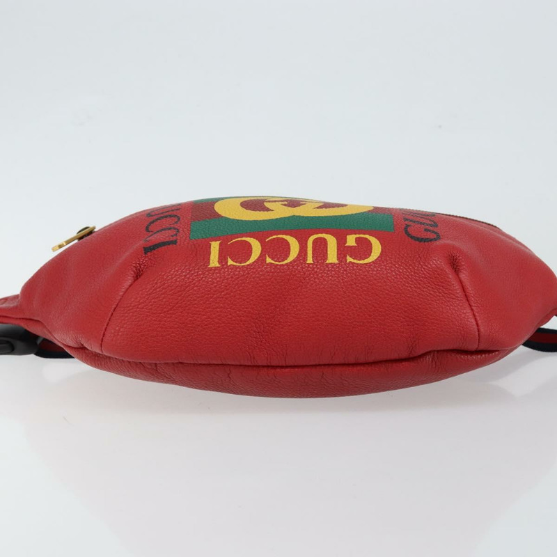 【日本直送】GUCCI Web Sherry Line 皮革紅色斜背包 530412 正品 146075-4