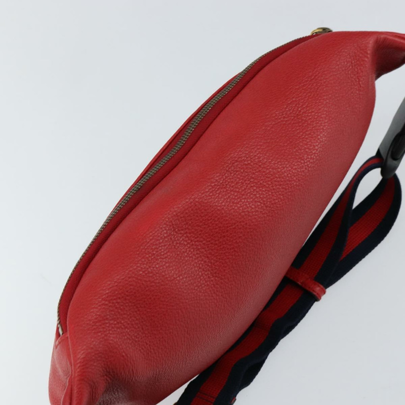 【日本直送】GUCCI Web Sherry Line 皮革紅色斜背包 530412 正品 146075-5