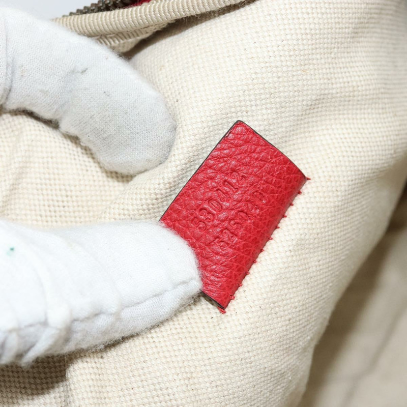 【日本直送】GUCCI Web Sherry Line 皮革紅色斜背包 530412 正品 146075-10