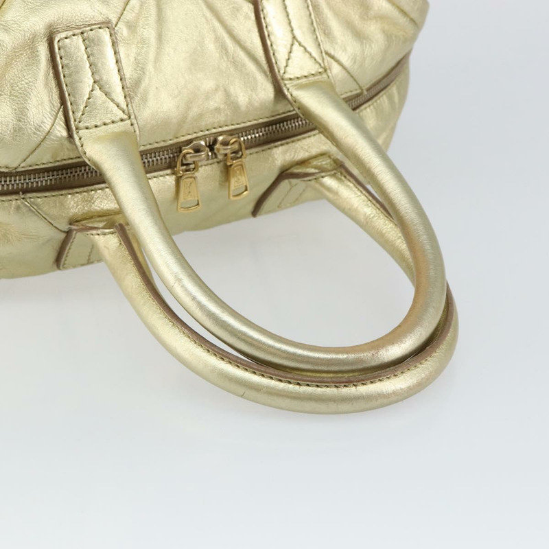 【日本直送】SAINT LAURENT 易 Mini Boston Bag 皮革金色正品 BA6609-6