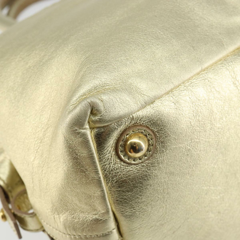 【日本直送】SAINT LAURENT 易 Mini Boston Bag 皮革金色正品 BA6609-15