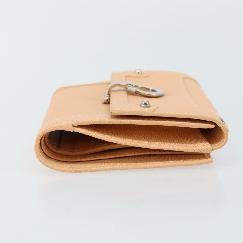 【日本直送】Salvatore Ferragamo Gancini 粉紅真皮雙折錢包，正品編號 145554-2