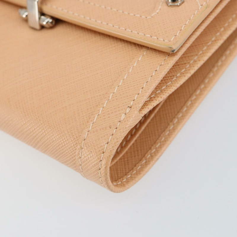 【日本直送】Salvatore Ferragamo Gancini 粉紅真皮雙折錢包，正品編號 145554-6