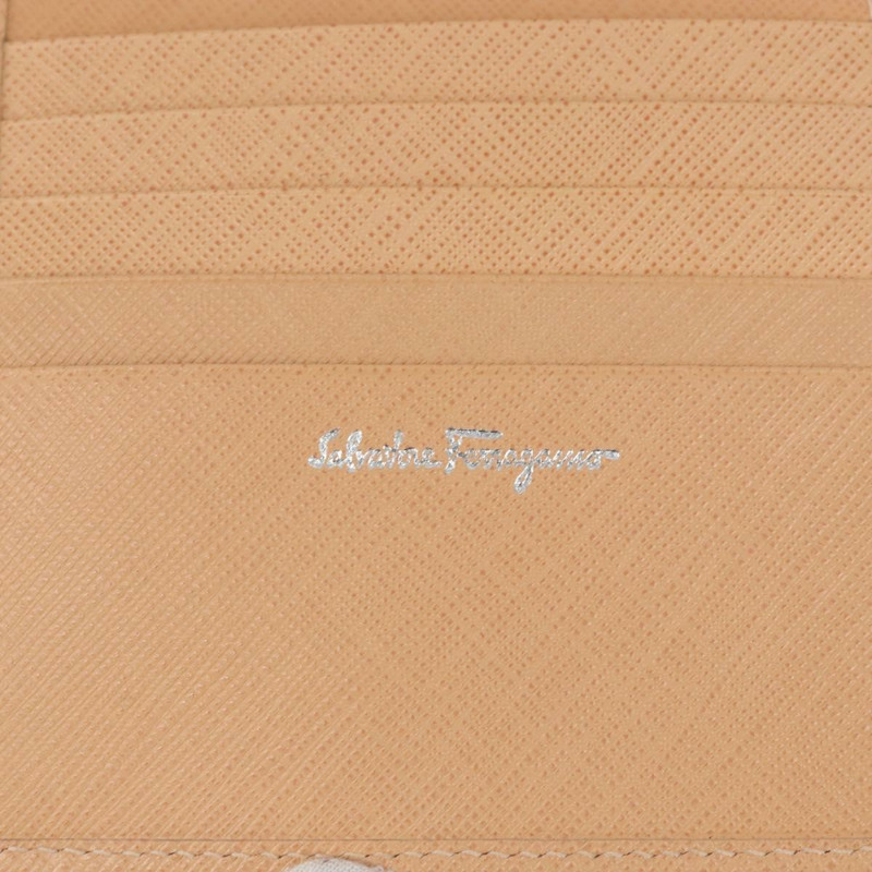 【日本直送】Salvatore Ferragamo Gancini 粉紅真皮雙折錢包，正品編號 145554-19