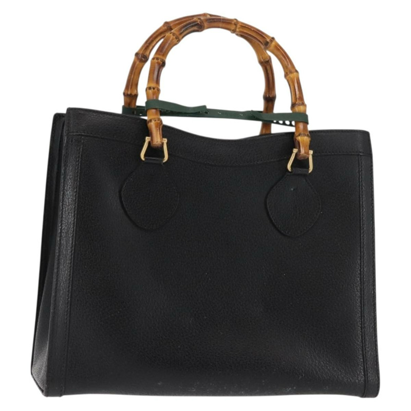 【日本直送】GUCCI 竹節手提包 皮革 黑色 正品 ep11149-0