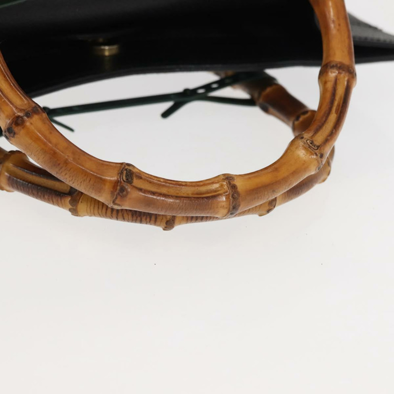 【日本直送】GUCCI 竹節手提包 皮革 黑色 正品 ep11149-6