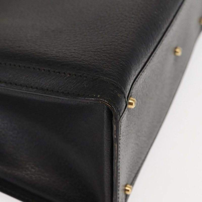 【日本直送】GUCCI 竹節手提包 皮革 黑色 正品 ep11149-8