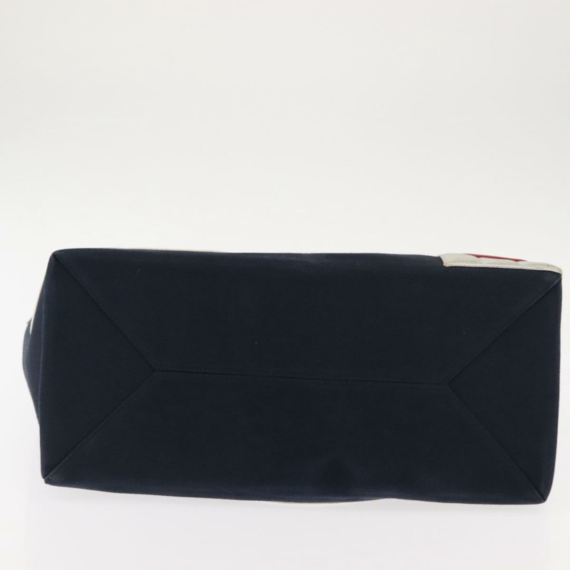 【日本直送】香奈兒巧克力條鏈托特包 No5 帆布海軍藍銀色 CC 正品 147149-4