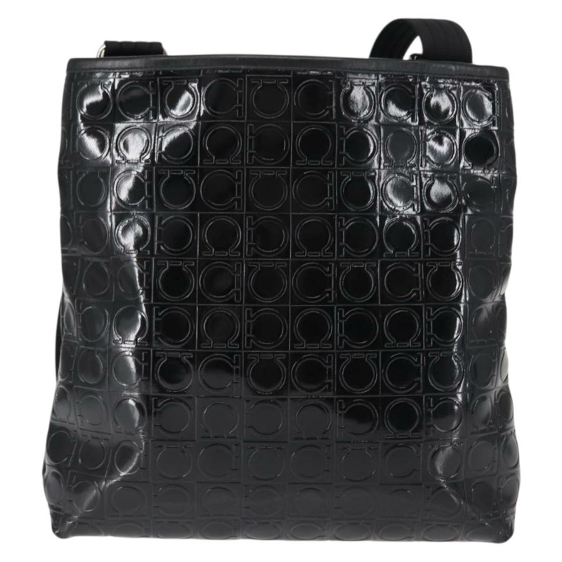 【日本直送】Salvatore Ferragamo Gancini 琺瑯黑單肩包 正品 BA6810-1