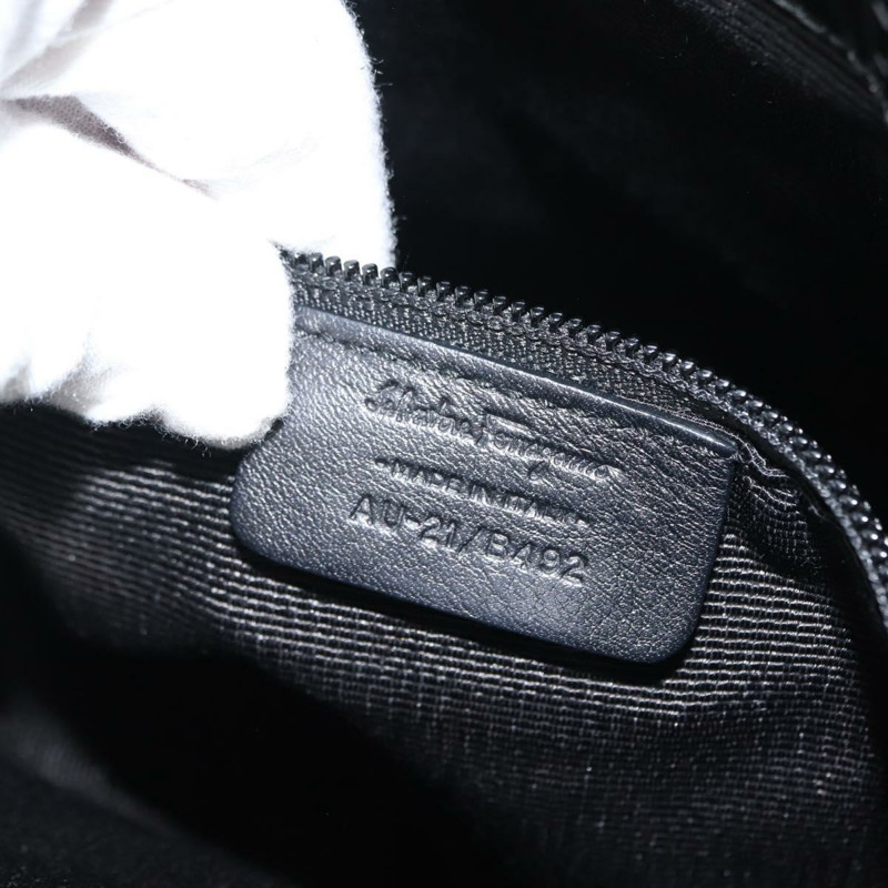 【日本直送】Salvatore Ferragamo Gancini 琺瑯黑單肩包 正品 BA6810-11