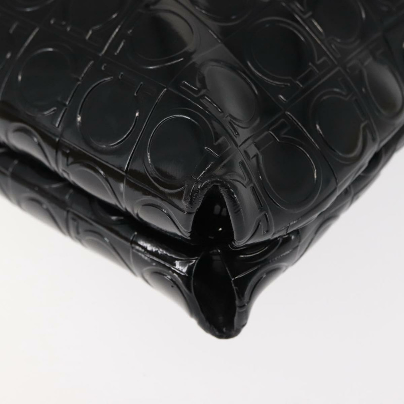 【日本直送】Salvatore Ferragamo Gancini 琺瑯黑單肩包 正品 BA6810-15