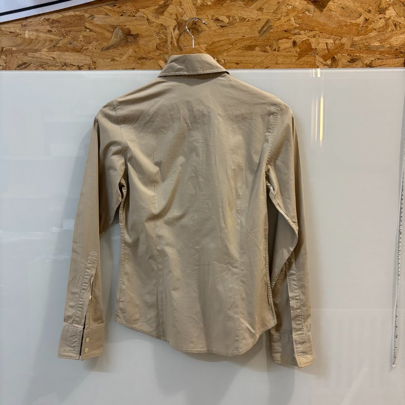 【美收精品】BURBERRY 茶色格紋長袖襯衫 4-233-1