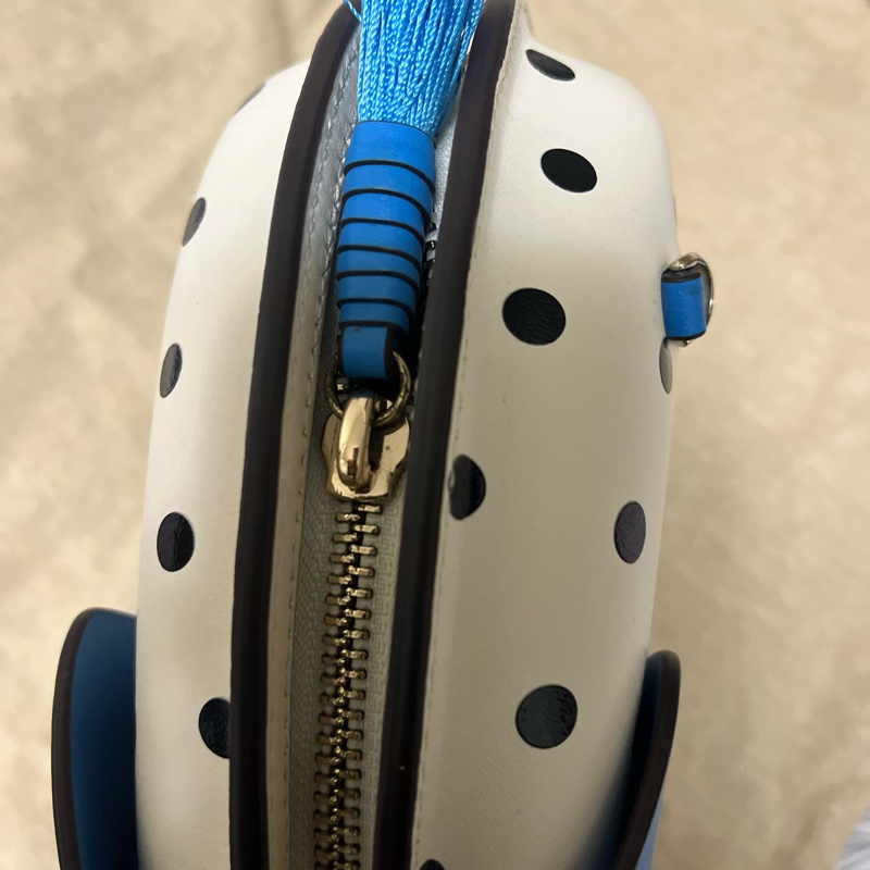 Kate Spade 大象皮波點藍耳斜揹袋-9