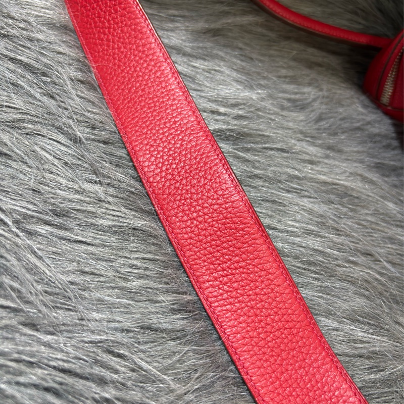 HERMES TC 荔枝皮 蕃茄 紅 銀釦 LINDY 34 手提包 肩背包 2用包 拉鍊包-46